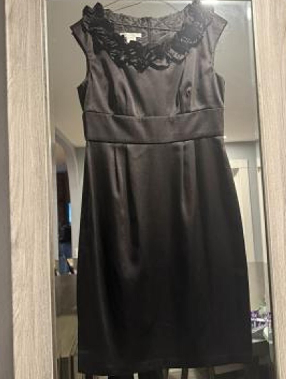 Romy Black Rosette Neckline Formal  Dress
